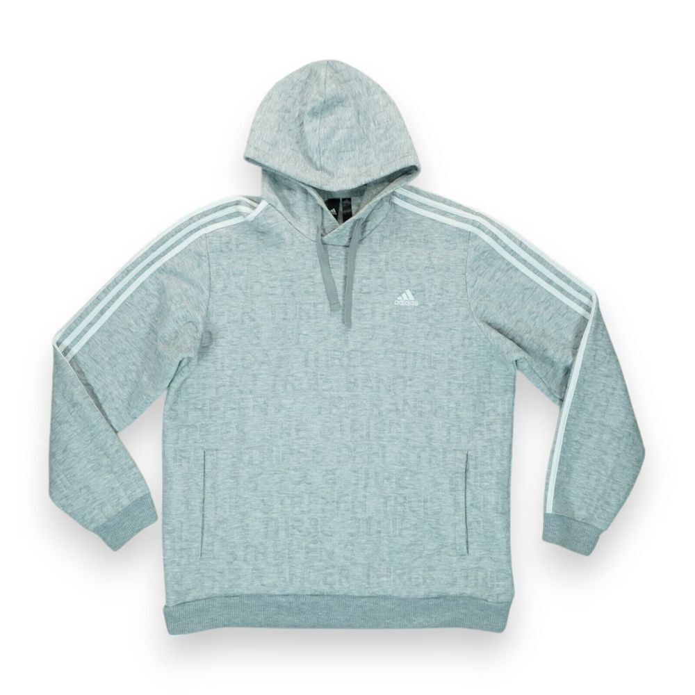 Adidas Men's Typography Tonal-Print Track Hoodie Jacket DH9008 Size XL